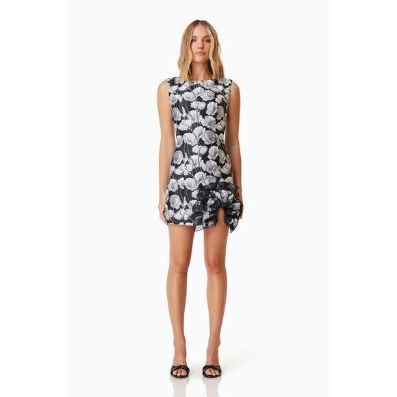 Elliatt Willow Mini Dress - Black/White Cocktail Party Dinner Date size S NWT - Picture 2 of 8
